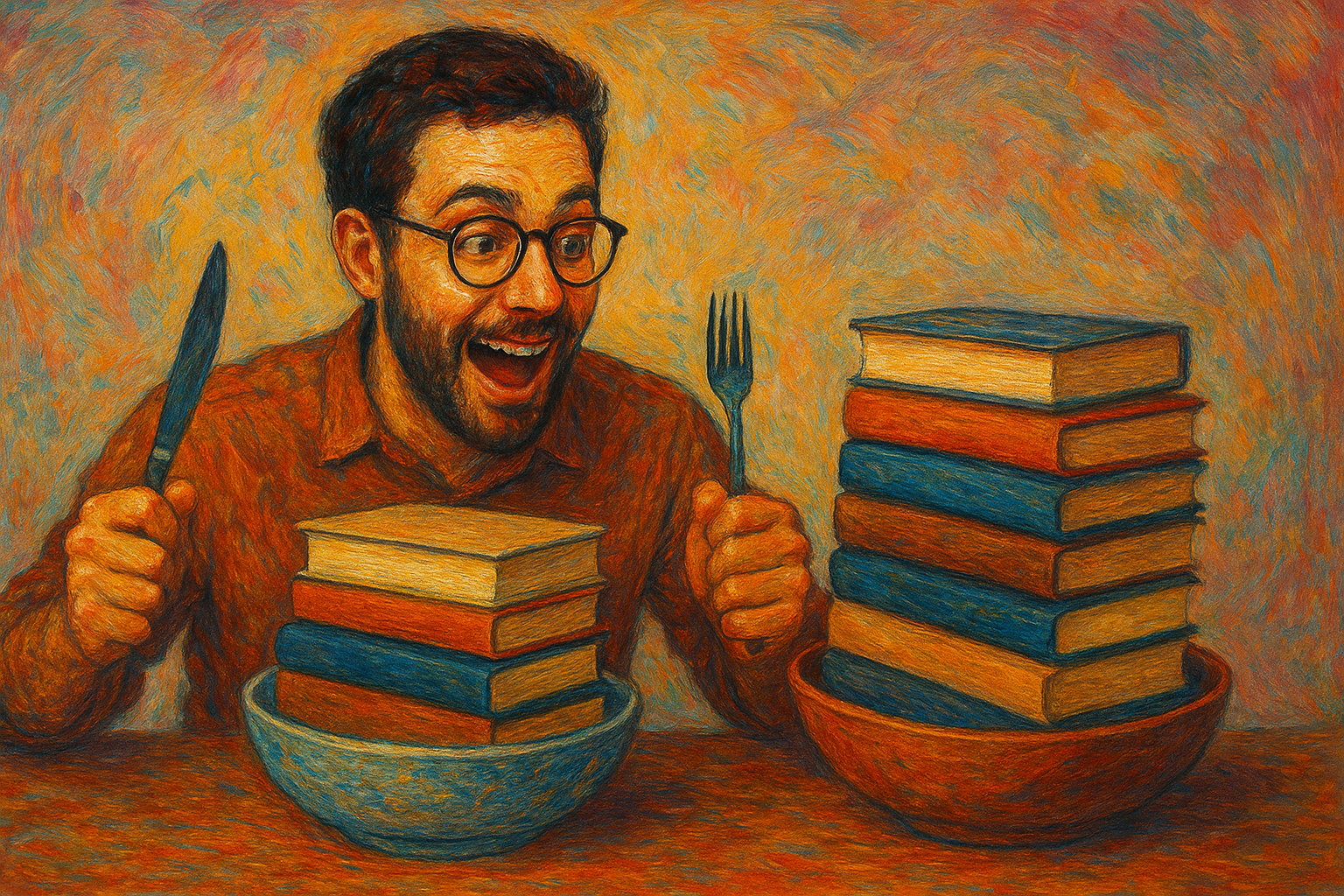 Man eat books